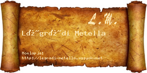 Légrádi Metella névjegykártya